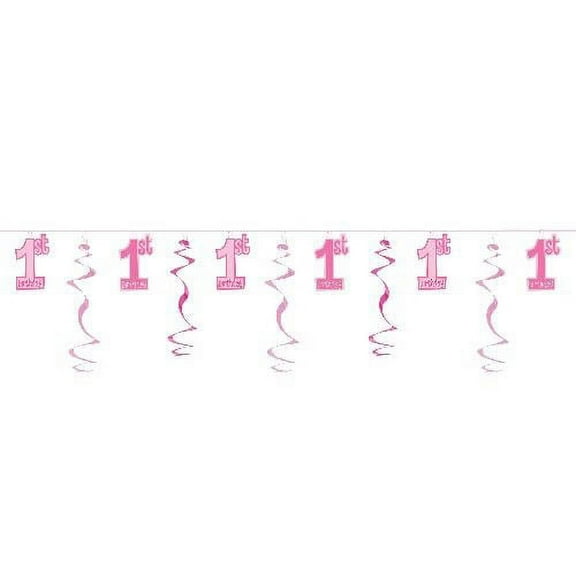 Various Birthday Swirl Garland 12ft