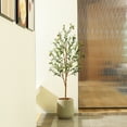 thumbnail image 6 of DR.Planzen 2 Pack 5ft Artificial Olive Tree Indoor, Tall Faux Olive Tree, Artificial Plants with Natural Wood Trunk and Lifelike Fruits for Home Office Decor, 6 of 12