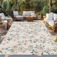 thumbnail image 2 of Spring Floral Outdoor Rug for Patio/Deck/Porch, Non-Slip Large Area Rug 6 x 9 Ft, Watercolor Flowers Leaves Tree Branches Beige Indoor Outdoor Rugs Washable Area Rugs, Camping Rug Carpet Runner, 2 of 8