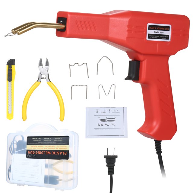 Amdohai Machine de Soudage en Plastique Pare-Chocs de Voiture Kit de Réparation de Fissures 50W Agrafeuse à Chaud