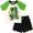 White/black, variant on Minecraft Creeper T-Shirt and French Terry Shorts Outfit Set Little Kid to Big Kid