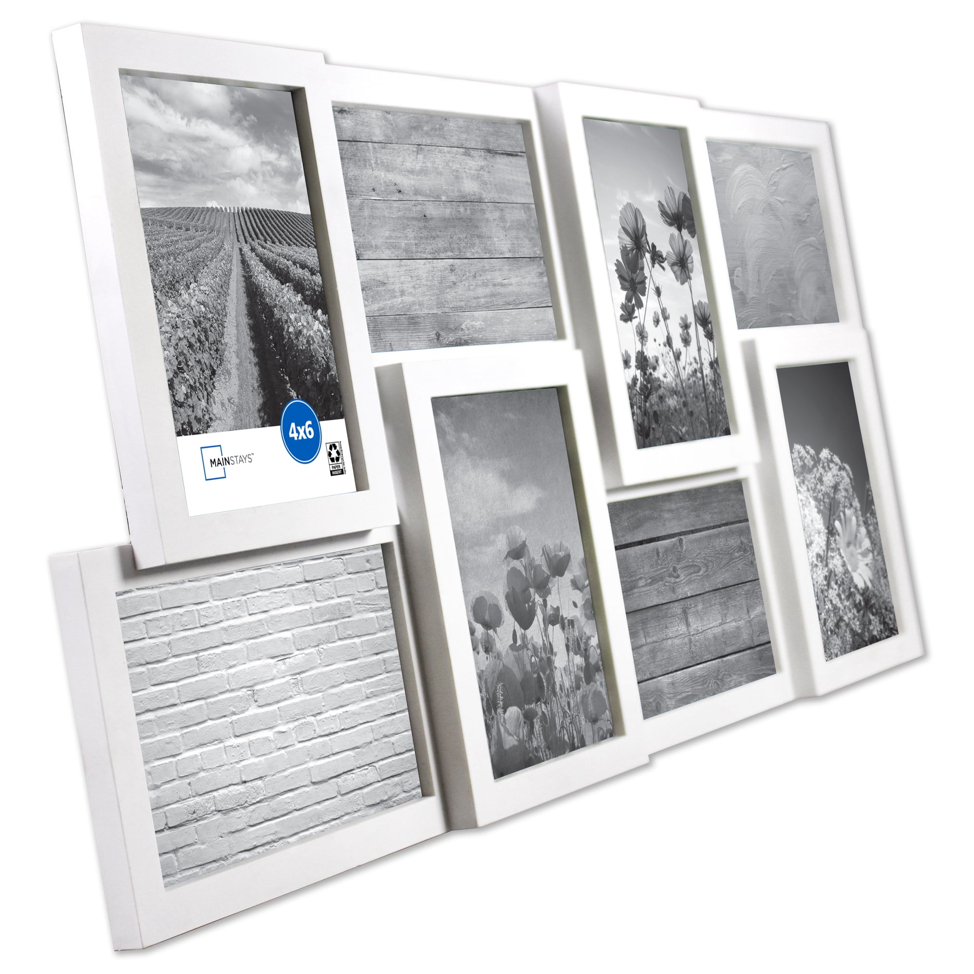 Mainstays 4x6 3-Opening Linear Gallery Collage Picture Frame, White