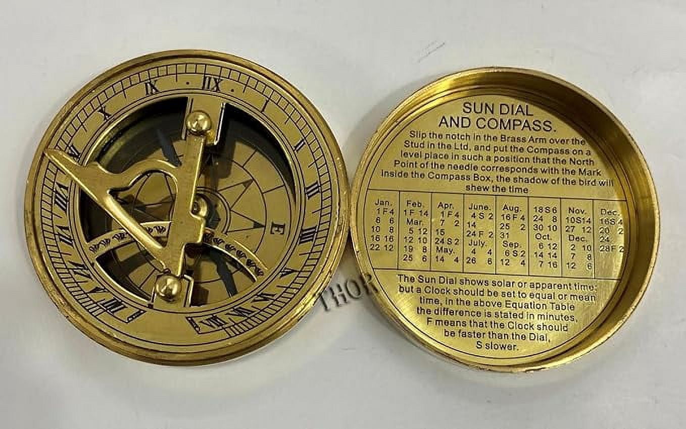 Antique Brass Finish Compass with Famous Thoreau's Quote Engraved Go Confidently in The Direction of Your Dreams Live The Life Compass