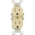 thumbnail image 2 of Leviton M21-T5320-IMP 15 Amp Ivory Duplex Receptacle 10 Count, 2 of 2