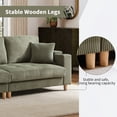 thumbnail image 6 of Bonzy Home 100 inch Modern Corduroy 3-Seater Sofa, Oversized Comfy Couch with USB Charging Port, Hidden Storage, Overstuffed Backrest & Throw Pillows, Green, 6 of 6