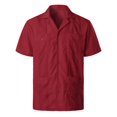 thumbnail image 2 of XDZJLR Men Shirt Spring And Summer Fashion And Leisure Dongfeng Pocket Button Lapel Short Sleeve Tops, 2 of 7