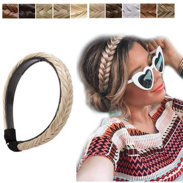 Braided Headband For Women Wide Fishtail Braid Headband With Teeth Wide  Plaited Braids Accessories Classic Chunky Fishtail Braided Hair Band  Synthetic Beauty Accessory 45g 16/613 