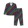 thumbnail image 1 of Fotbe Rainbow Hearts Conjunto de Pijama de Manga Larga para Mujer con Estampado, Ropa de Dormir de 2 Piezas, Conjunto de Casa Suave y Cómodo con Bolsillos-XX-Large, 1 of 7