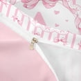 thumbnail image 3 of Meiyoeat Watercolor Letter A Print Twin Duvet Cover, Cute Stripes Bow Pattern Twin Bedding, Pink White,2pcs,No Comforter,Pink Reversible, 3 of 5