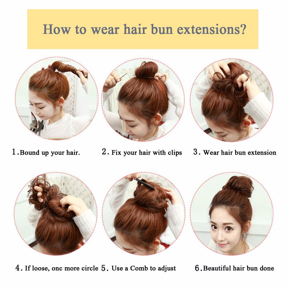 S Noilite Hair Buns Extension Synthetic Hair Curly Wavy Bun Hair