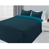 3-Piece Reversible Quilted Bedspread Coverlet Navy & Blue - Queen Size