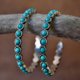 thumbnail image 1 of Gorgeous Women's Gemstone Turquoise & Zircon Inlaid Stud Earrings - A Stylish Accessory!, 1 of 5