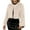 Beige, variant on dGslk Women's Winter Fashion Casual Short Round Collarless Ladies Faux Fr Plush Coat Beige L