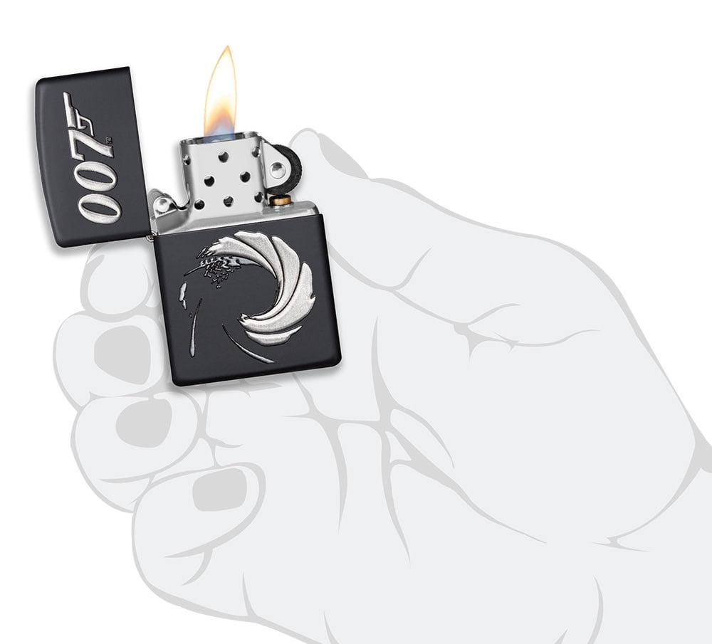 Zippo James Bond 007 Texture Print Black Matte Pocket Lighter