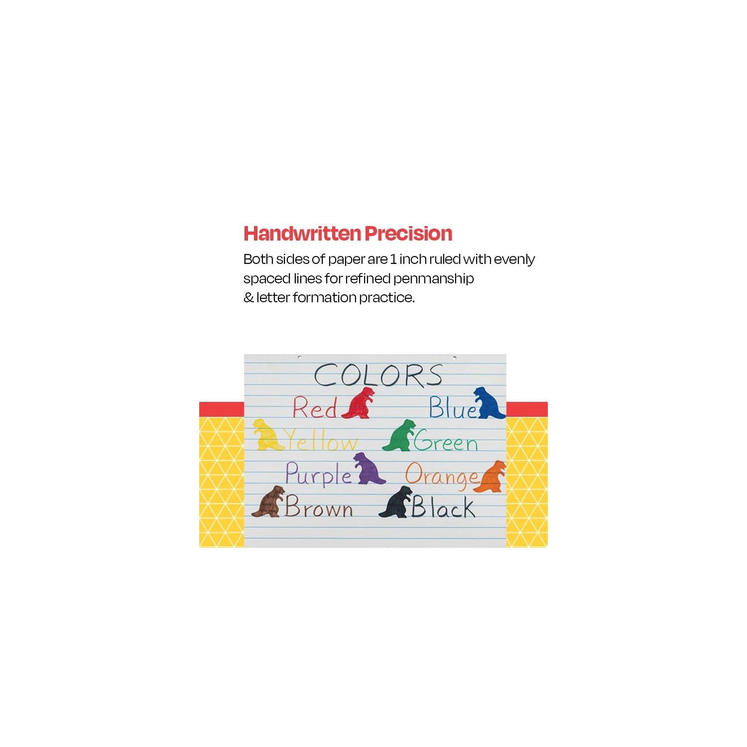 Primary Chart Newsprint Paper, 1 Inch Rule, 24 x 18 Inches, 100 Sheets