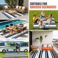 thumbnail image 4 of Navy Blue Khaki Striped Outdoor Rug for Patio/Deck/Porch, Non-Slip Large Area Rug 5 x 8 Ft, Gradient Horizontal Lines Indoor Outdoor Rugs Washable Area Rugs, Reversible Camping Rug Carpet Runner, 4 of 8