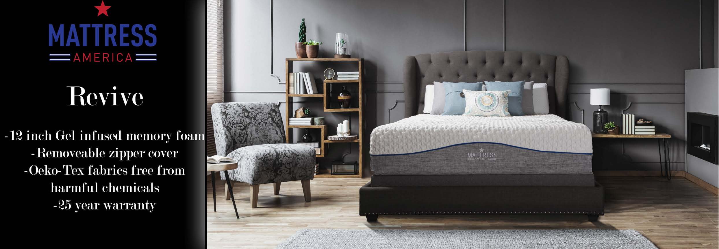 Mattress america revive gel sale memory foam mattress
