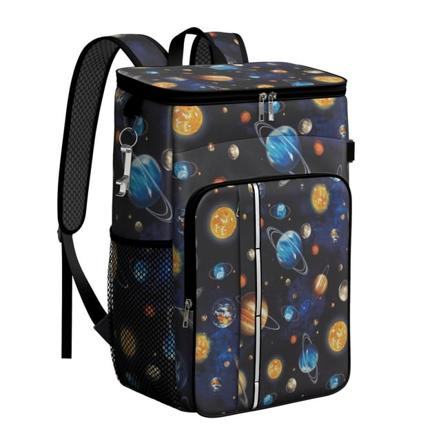 Sac à Dos Glacière pour Geek de l'Espace - Sac Glacière Souple Isolé 20 L Étanche pour le Camping, la Plage et la Randonnée, Convient à 26 Canettes, aux Vaisseaux Spatiaux et au Ciel Étoilé