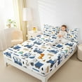 thumbnail image 4 of Castle Fairy Kids Cartoon Truck 4-Piece Full Size Sheets,Kawaii Dinosaur Bed Sheets,Car Theme Lightweight Sheet Sets,Ultra Soft Home Decor, 4 of 7