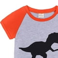 thumbnail image 6 of Toddler Summer Boys Outfits Dinosaur Print Pajama Short Sleeve Shorts Set Casual Sleepwear 1-6T, 6 of 6