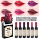 thumbnail image 2 of Botella De Vino Tinto De 6 Colores, Brillo De Labios Mate, Resistente Al Agua, Hidratante De Larga Duración, Esmalte De Labios, Juego De Pintalabios No Pegajoso Y No Pegajoso Muyoka Hogar, 2 of 6