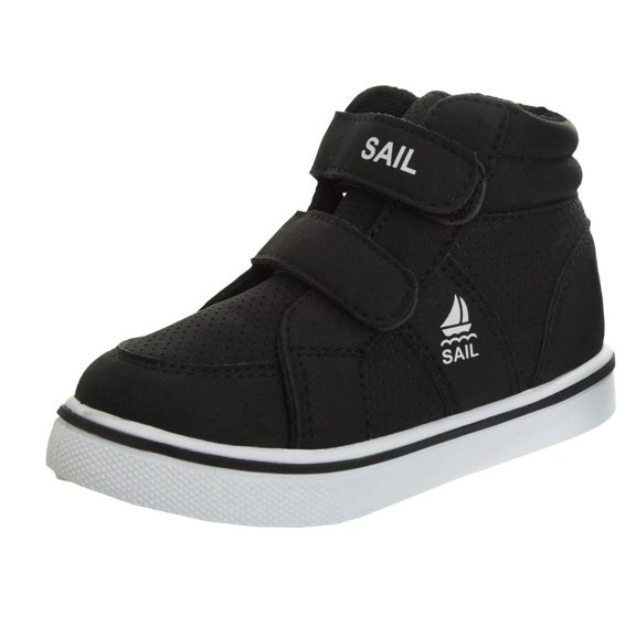 Sail Little Kids Hook & Loop Flat Heel Casual Shoes - Black , Size: 5