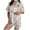 Gray, variant on Dreluolixuan Couple Pajamas Short Sleeve Collar Soft Shirt Elastic Waist Pants Graphic Fall His and Hers Nightwear with Pocket