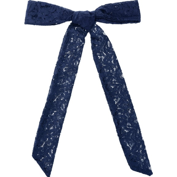 INSPIRE CHIC Women Lace Scarves Solid Skinny Long Ribbon Hair Band Neck Scarf Neckerchief Dark Blue 180x5cm/70.9x2.0 inches(LxW)