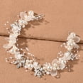 thumbnail image 1 of Nvzi Horquillas para el pelo de boda con flores para novias, peinetas con perlas de cristal, pinzas para el pelo, accesorios para el pelo de boda dorados, joyas plateadas, 1 of 4