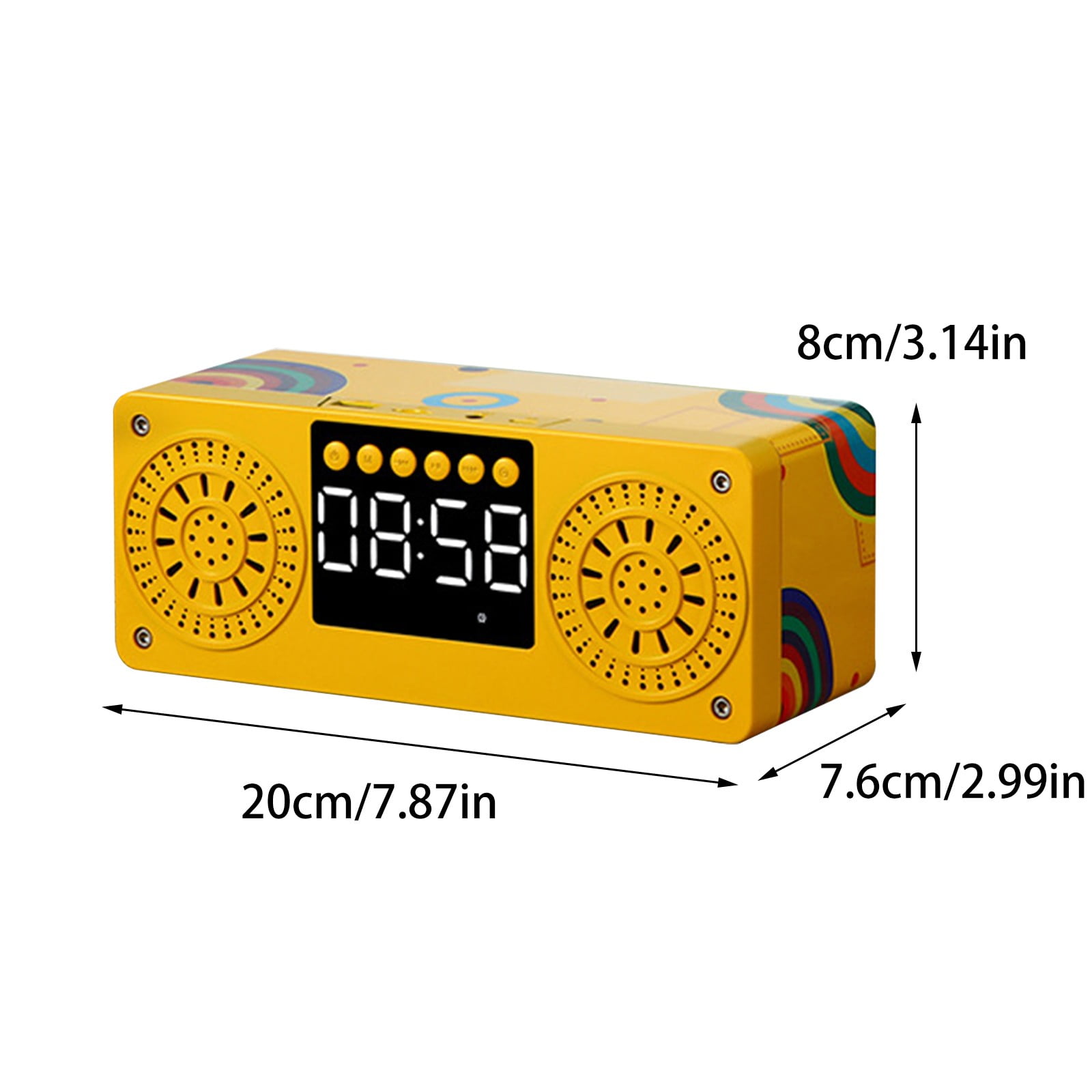 maho A10 Wooden Clock Multi-function Bluetooth Audio U Disk Card Gift Gift Mobile Phone Computer Speaker Bluetooth Speaker for Gift, Shower, Party, Home, Travel