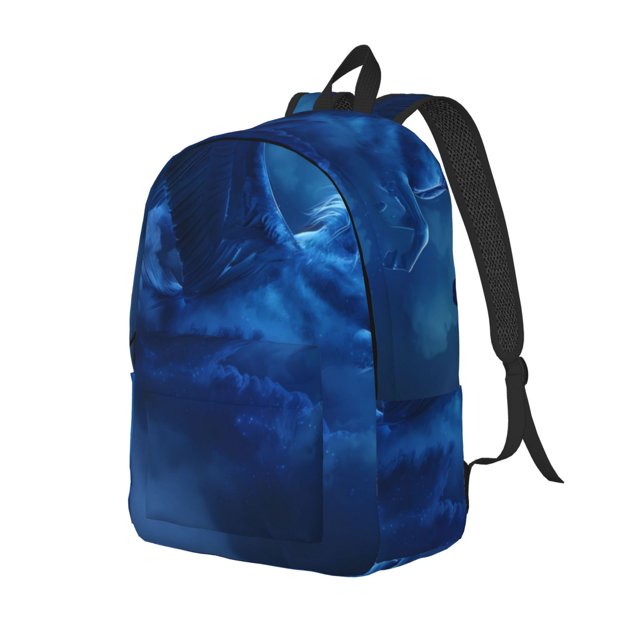 Disketp Pegasus Night Sky print Canvas Backpack Lightweight Travel Daypack Student Rucksack Laptop Backpack-Small