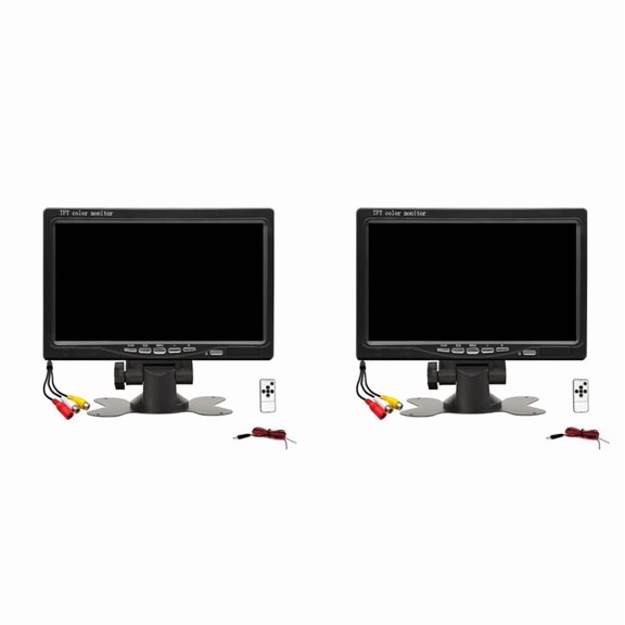 2X 12V-36V 7inch Car Monitor 16:9 800x480 LCD Rearview Monitor with 2 Way Video Input for Rear View Camera