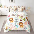 thumbnail image 2 of Erosebridal Cartoon Lion Bedding Set Full,Jungle Botanical Lion Comforter Set 7 Piece Cute Floral Zoo Animal Bed In A Bag With Sheets,Kawaii Woodland Sheet Set With Comforter, 2 of 5