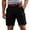 Black #054, variant on Mens Cargo Shorts Elastic Waist Stretch Work Shorts Relaxed Fit Hiking Chino Short Multi Pockets, M