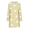 thumbnail image 7 of Sexlip Womens Long Sleeve Polka Dot Midi Dress V Neck Design Soft Fabric Relaxed Silhouette for Office Wear Yellow L, 7 of 7