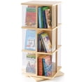 thumbnail image 2 of Guidecraft School Supply Kids 3 Tier Rotating Wood Bookcase in Natural, 2 of 2