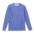 thumbnail image 6 of Oversized Long Sleeve Shirts For Women Comfortable Loose Crew Neck Solid Color Tunic Tops Lightweight Fall Winter Work Tee Pullover Outfits Blue L, 6 of 7