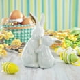 thumbnail image 2 of Elegant Ceramic Mother Bunny with Baby Figurine 8 Inches Tall, 2 of 4