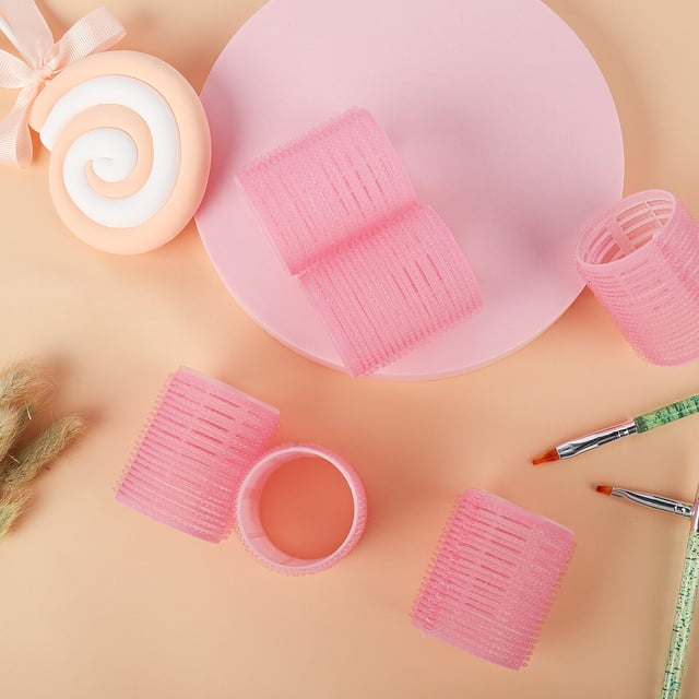 Graflsoa Ensemble de Bouclage de Cheveux Roses Lot de 10 avec Rouleaux de 48mm pour Tous Types de Cheveux, Outils de Coiffure Faciles à Utiliser et Respectueux des Cheveux
