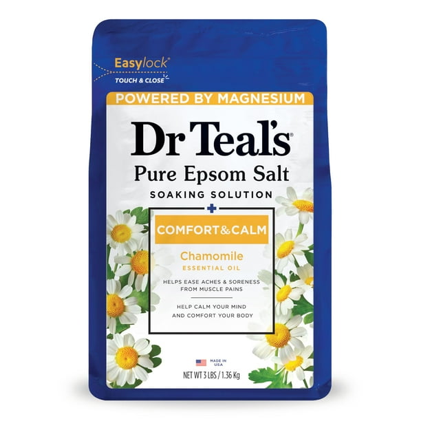 Aditivo para agua de baño Dr. Teal's, sal de Epsom y manzanilla, 1,36 kg