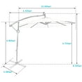 thumbnail image 2 of Gymax 10Ft Offset Hanging Umbrella Patio Outdoor w/ 32 Solar LED Lights Turquoise, 2 of 7