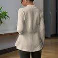 thumbnail image 6 of MORTTIC Women's Elegant V-Neck Textured Knit Jacket with Beaded Buttons & Ruffle Hem -  Spring/Fall Cardigan, 6 of 7