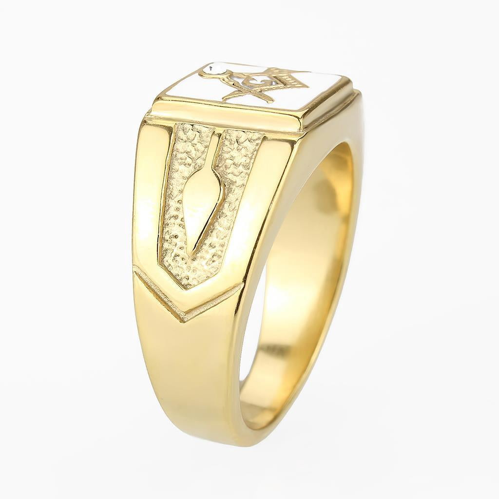 Mens Gold Rings Stainless Steel Masonic Anillo Oro Compromiso Regalo Para Hombre Acero Inoxidable