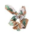 thumbnail image 4 of Unique Bargains 1 Pc Tie Triangle Ribbon Print Scrunchies Coffee Color, 4 of 5