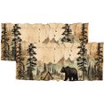 thumbnail image 1 of Cortinas con cenefa de oso negro, diseño rústico de cabaña, vida silvestre, oso, cortina con bolsillo para barra, cortina para ventana para cocina, baño, comedor, 54 x 18 pulgadas (2 unidades), 1 of 5
