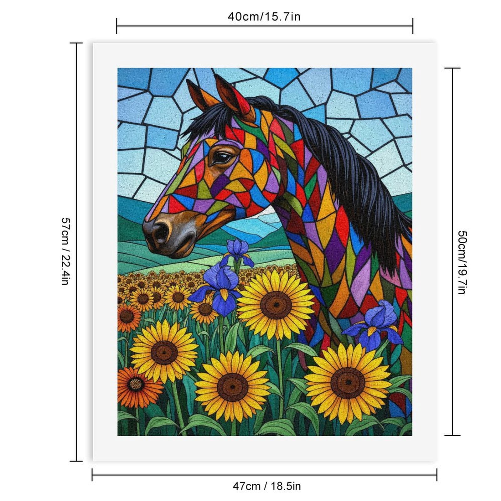 Paint By Numbers Kit for Adults Beginner - DIY Colorful Horse Floral Field Art Canvas Painting Kits for Adults, Frameless Paint By Number for Adults for Home Wall Decor 16x20 Inch