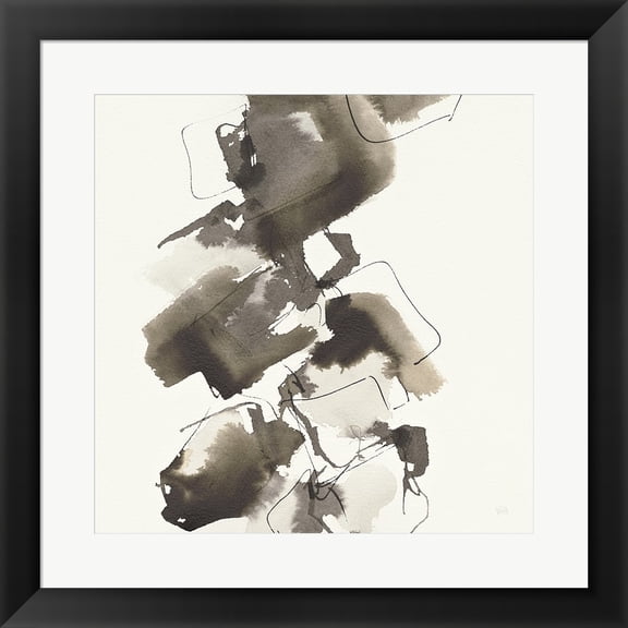 Great Art Now Stacked II Greige by Chris Paschke Framed Wall Art 20"W x 20"H