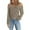Khaki, variant on Conairie Cold Shoulder Shirt For Womens Solid Loose Long Sleeve Tunic Tops Comfy Work Tee Pullover Outfits Black L