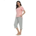 thumbnail image 2 of MintLimit Womens Pajamas Sets-Short Sleeve Tops and Capri Bottoms Pjs Sets Pink Sleep Wear Plus Size S, 2 of 6
