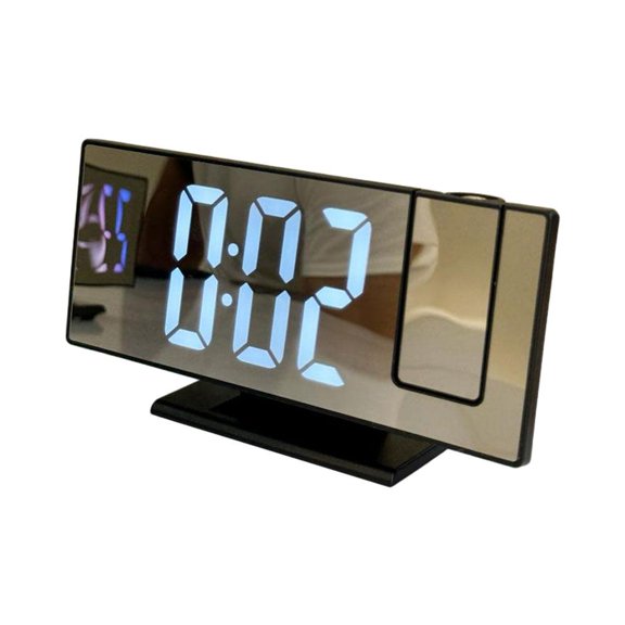 180° Rotatable LCD Projection Clock with Alarm, Temperature & Date Display, Adjustable Brightness, USB-Powered Desktop Clock